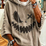 Denise Stitched Face Hoodie in khaki, front view