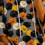 Irene Cat Pumpkin Half Sleeve Hoodie, detail view