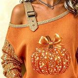 Isabel | Halloween-Inspired (pumpkin) Asymmetrical Long Sleeve Sweatshirt