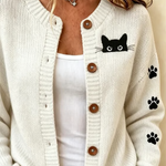 Kathleen Cat Paw Print Cardigan, detail view