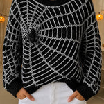 Jocelyn Spider Web Sweatshirt in black, front view