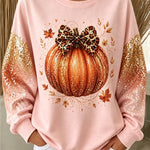 Eva pumpkin bow sweatshirt in pink, detail view