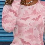 Amara ghost bat t-shirt in pink, detail view