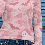 Amara | Halloween-Inspired Round Neck Long Sleeve T-shirt