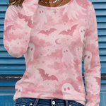 Amara ghost bat t-shirt in pink, front view