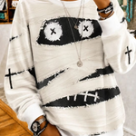 Margot mummy graphic sweatshirt in white, black, front view