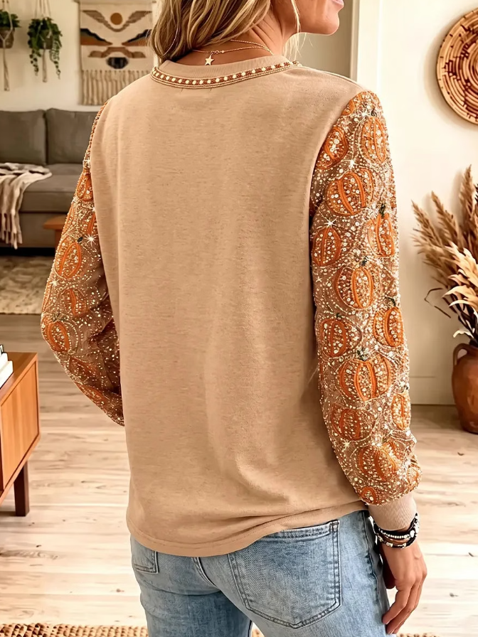 Linda Ghost Pumpkin Sweatshirt, back view