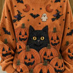 Madeline Cat Pumpkin Sweatshirt, detail view