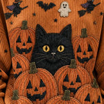 Madeline Cat Pumpkin Sweatshirt, detail view