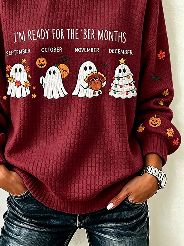 Michelle Holiday Ghost Sweatshirt, detail view
