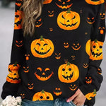 Elsie Black Pumpkin Sweatshirt, detail view
