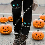 Sienna monster face leggings in black, front view