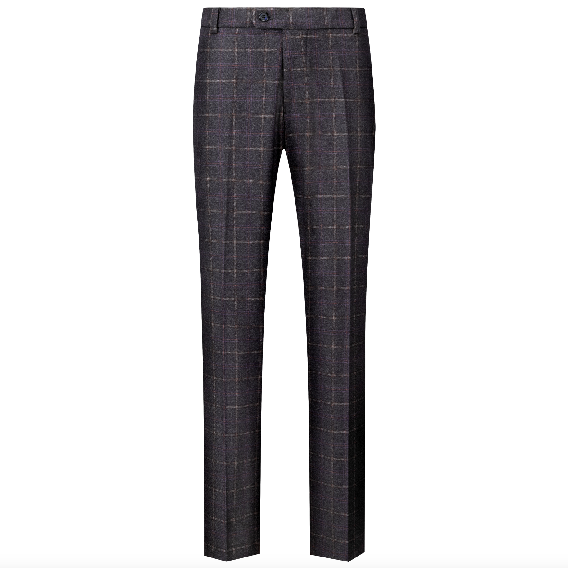 Marty men's windowpane check suit pants in Gray, view 7