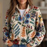 Evelyn | Botanical Garden Floral Zip-Up Cardigan