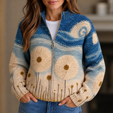 Bridget | Sunflower Meadow Zip-Up Cardigan