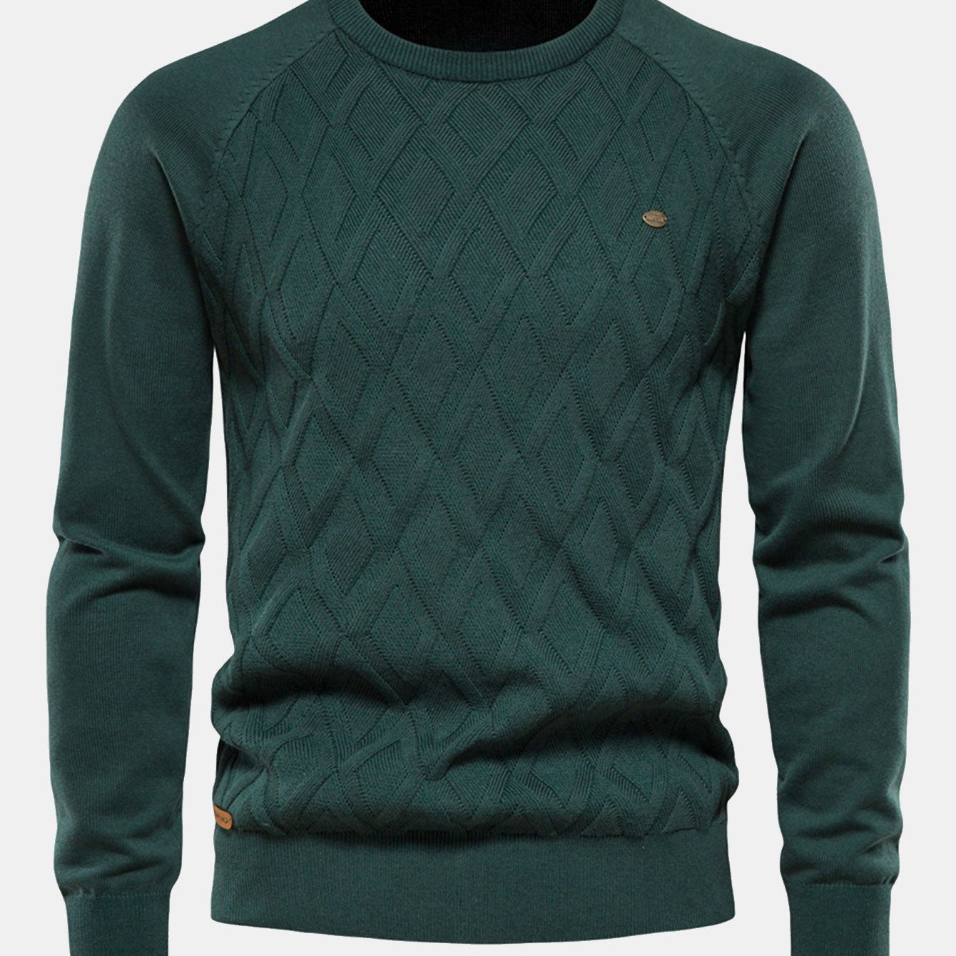 Reese | Geometric Motif Jacquard Crew Neck Sweater