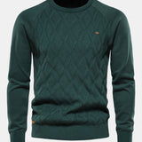 Reese | Geometric Motif Jacquard Crew Neck Sweater