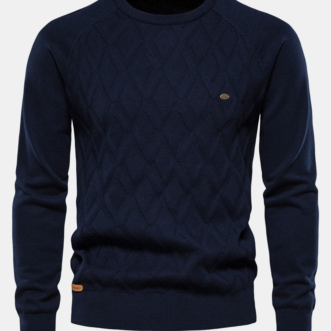 Reese | Geometric Motif Jacquard Crew Neck Sweater