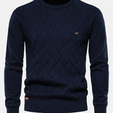 Reese | Geometric Motif Jacquard Crew Neck Sweater