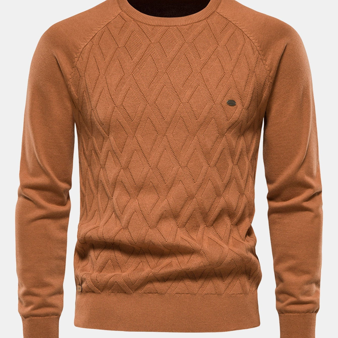 Reese | Geometric Motif Jacquard Crew Neck Sweater