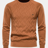 Reese | Geometric Motif Jacquard Crew Neck Sweater