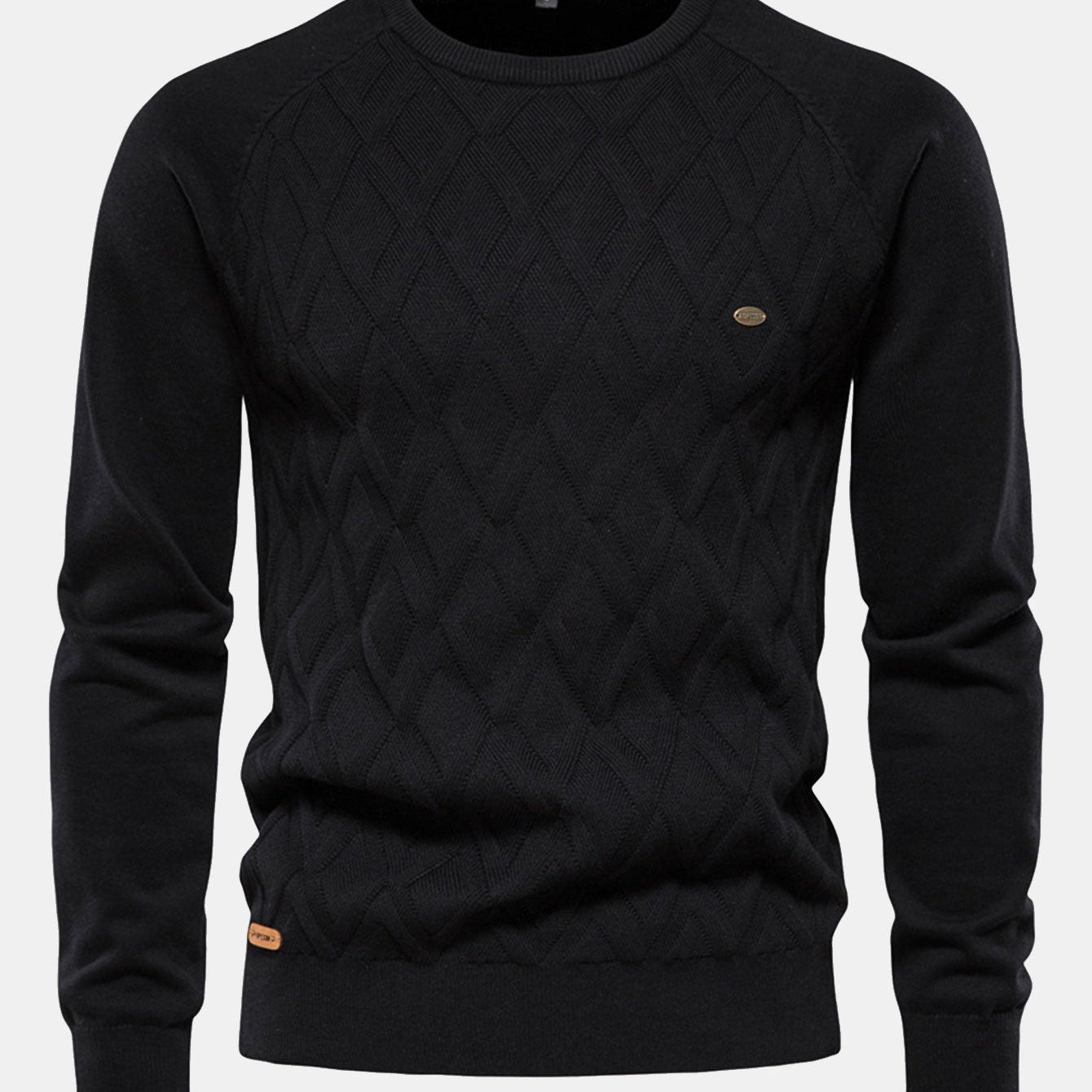Reese | Geometric Motif Jacquard Crew Neck Sweater