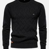 Reese | Geometric Motif Jacquard Crew Neck Sweater