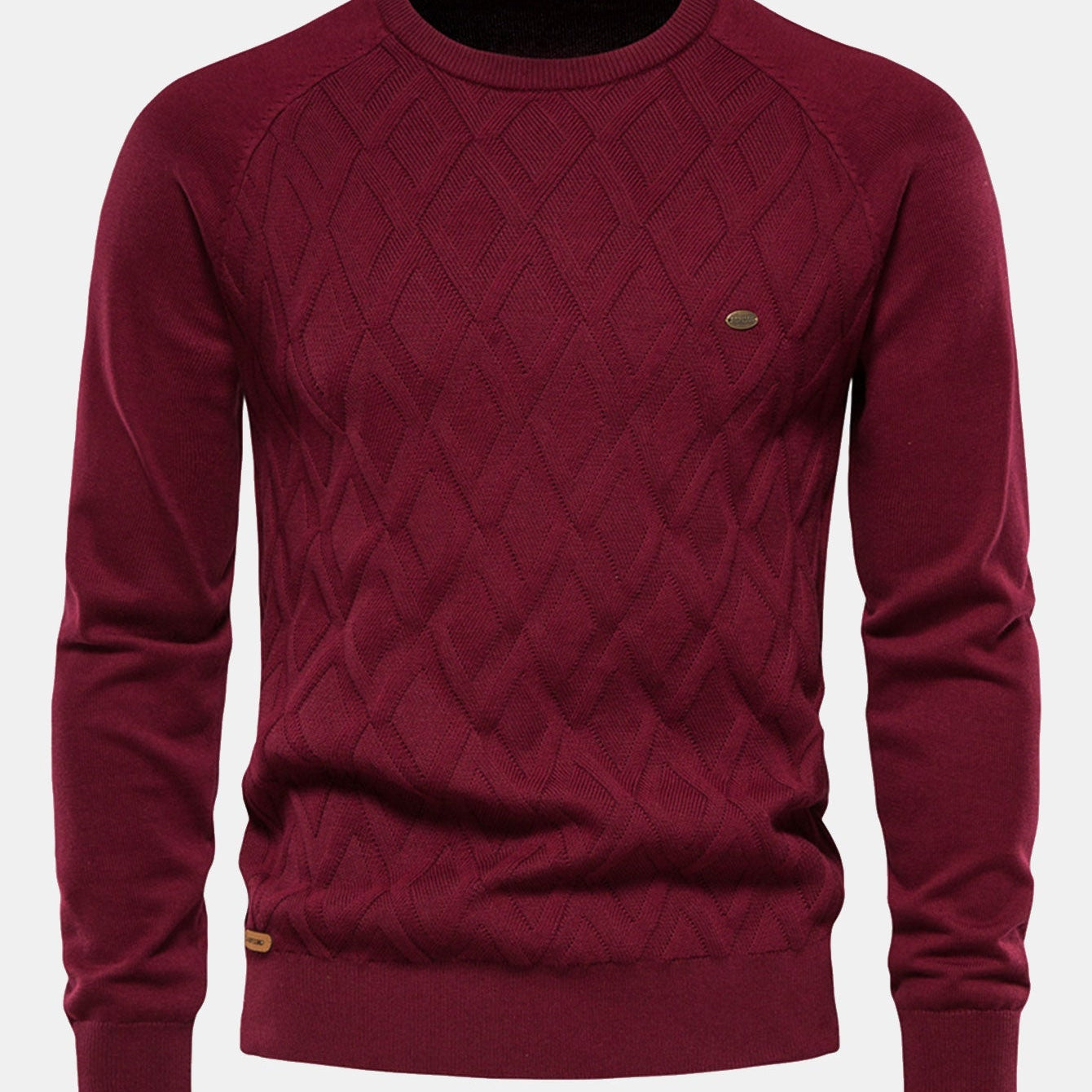 Reese | Geometric Motif Jacquard Crew Neck Sweater