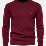 Reese | Geometric Motif Jacquard Crew Neck Sweater