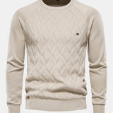 Reese | Geometric Motif Jacquard Crew Neck Sweater