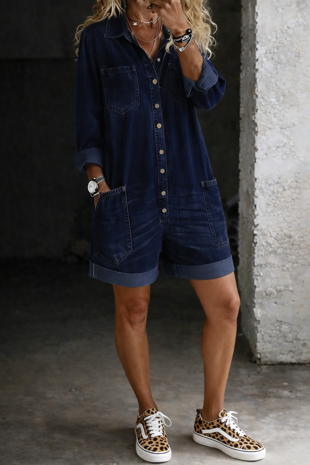 Nora casual jumpsuit shorts, relaxed summer fit