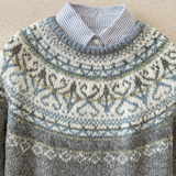Victoria gray Fair Isle knit sweater, view 2