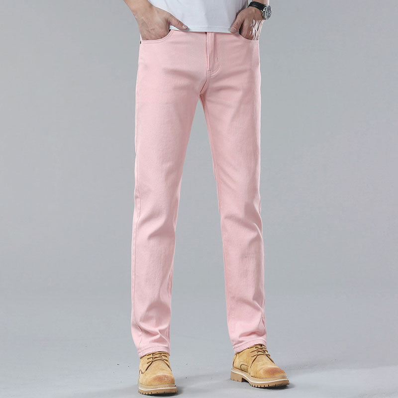 Stanley men's slim fit color pants in Pink, view 3
