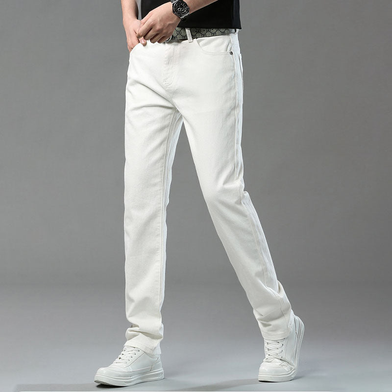 Stanley men's slim fit color pants in White, view 4