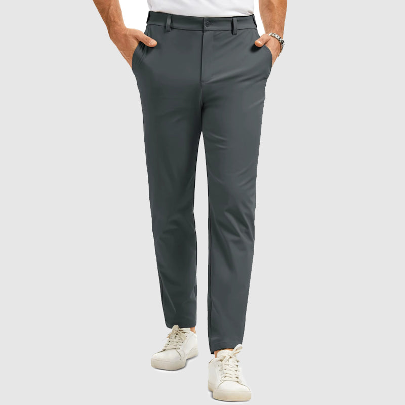 Tate men's slim fit straight leg pants in Gray, front view