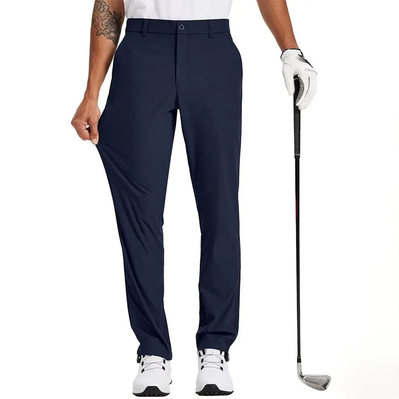 Zach men's performance golf pants in Blue, view 4