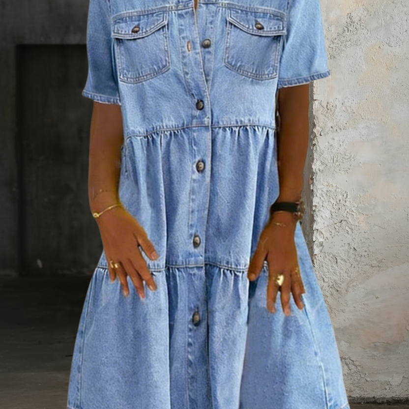 Jillian - Casual Elegant Denim Dress