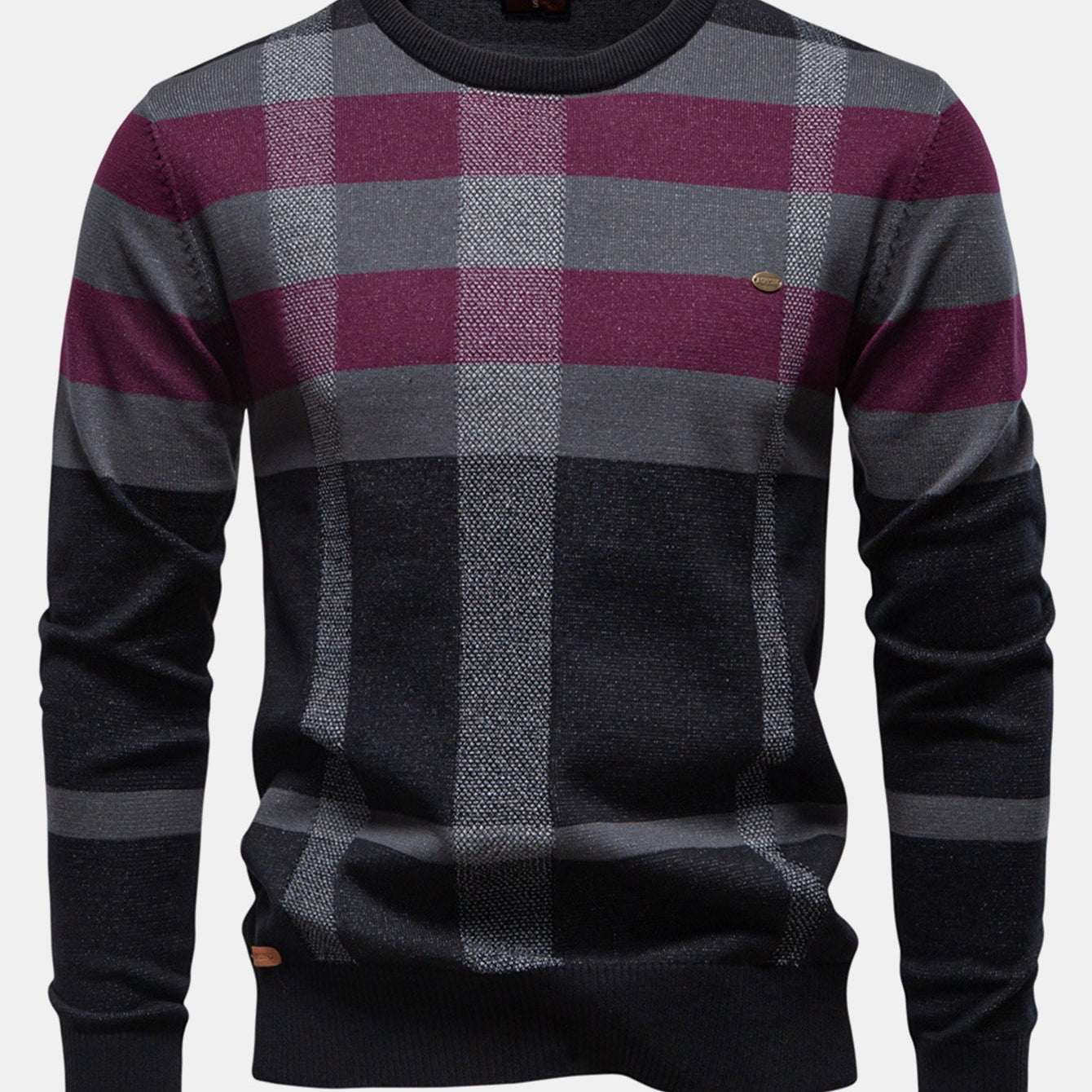 Walker | Checked Crew Neck Sweater