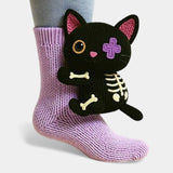 Gail Black Cat socks, front view