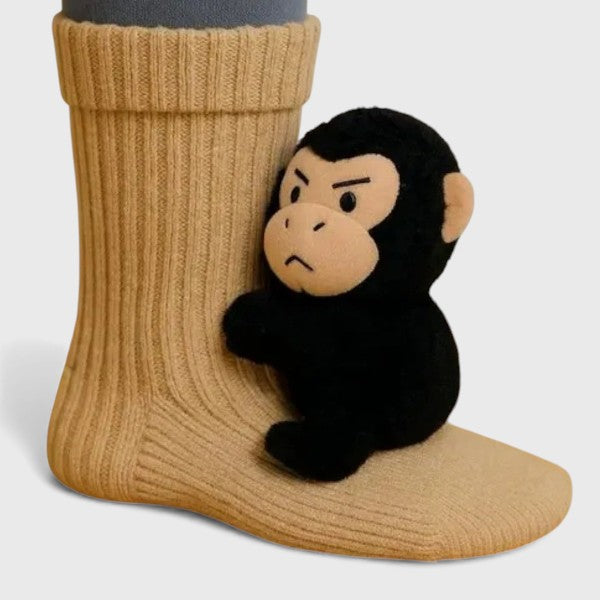 Lynn Monkey socks, front view