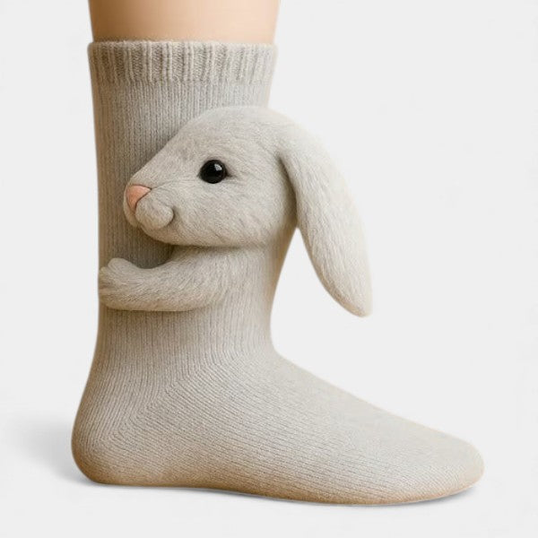 Connie Bunny socks, front view