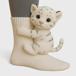 Arlene White Tiger socks, front view