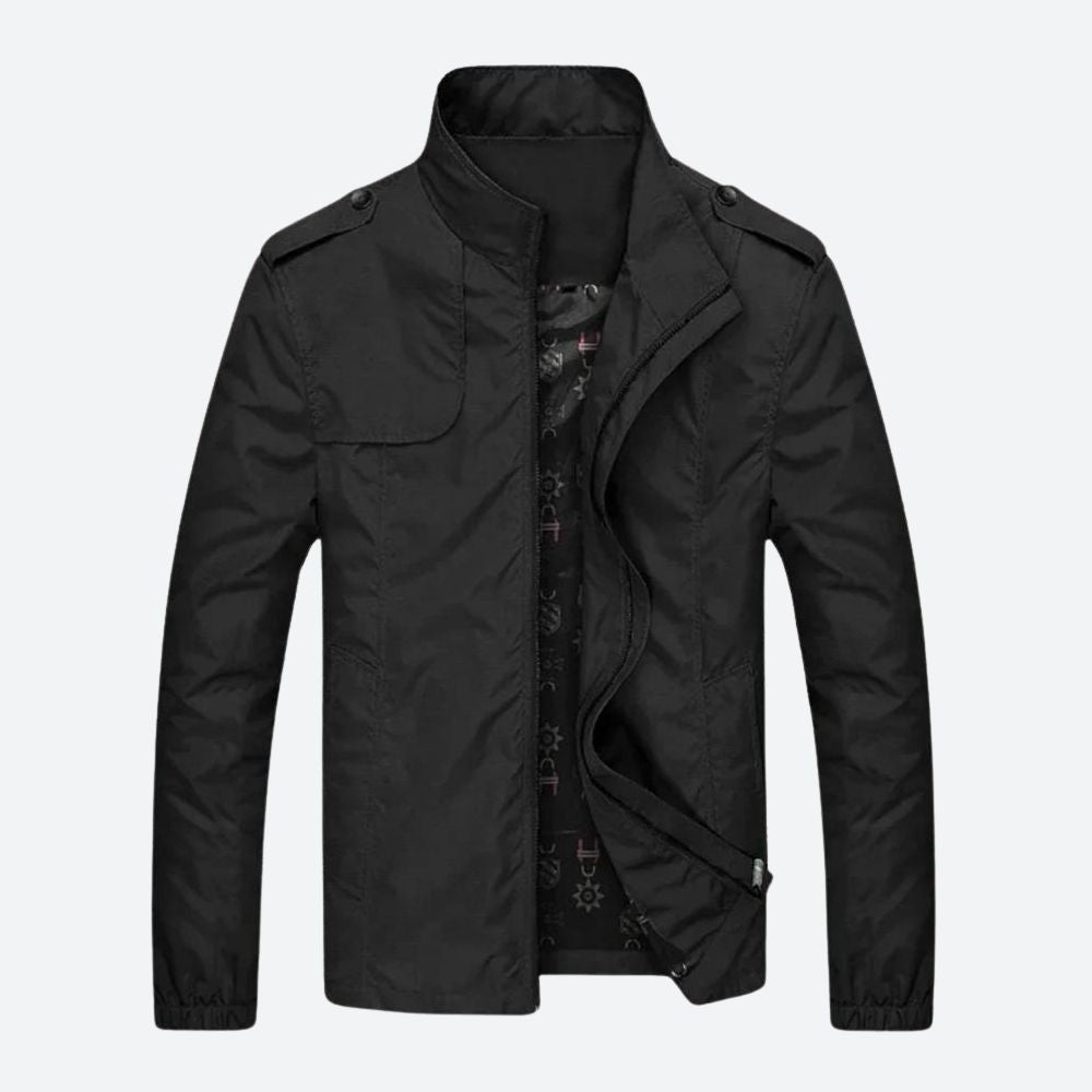 Dwight men's lightweight military jacket in Black, view 3