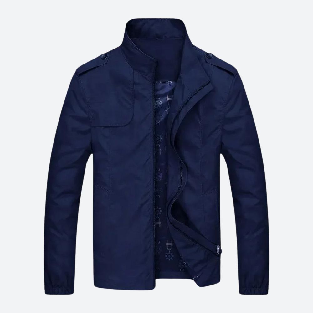 Dwight men's lightweight military jacket in Dark Blue, view 2
