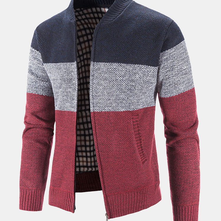 Carson | Knit Zip Cardigan with Baseball Collar
