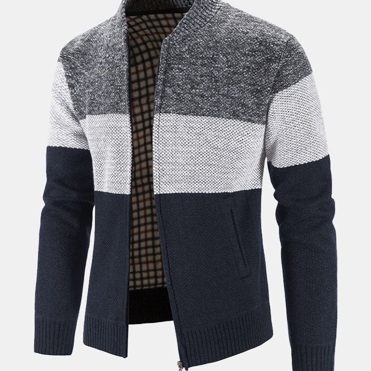 Carson | Knit Zip Cardigan with Baseball Collar
