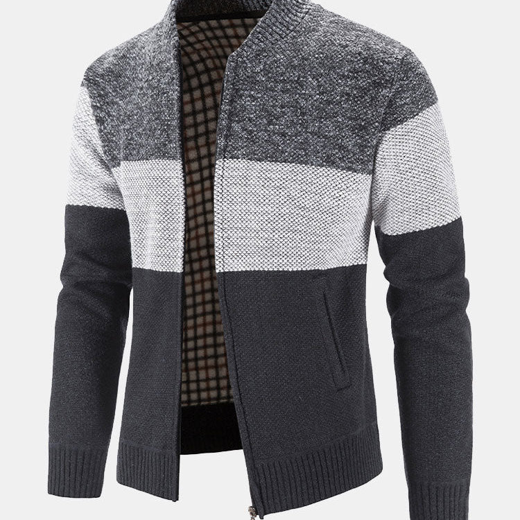 Carson | Knit Zip Cardigan with Baseball Collar