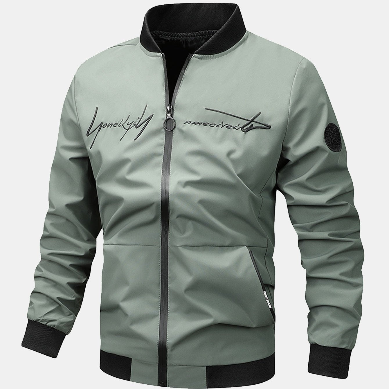 Preston | Zip-Up Bomber Jacket with Text Print
