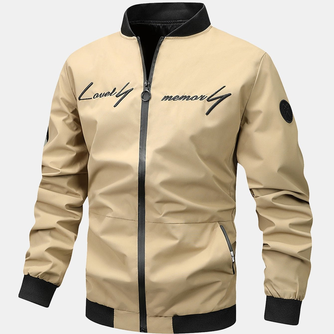 Preston | Zip-Up Bomber Jacket with Text Print