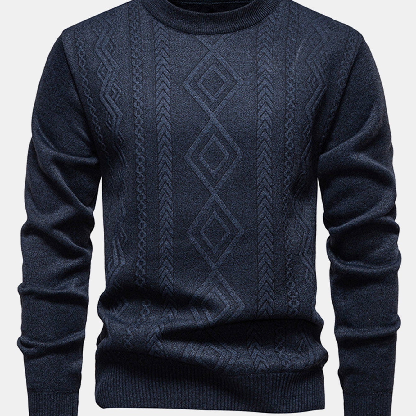 Miles | Geometric Jacquard Crew Neck Sweater